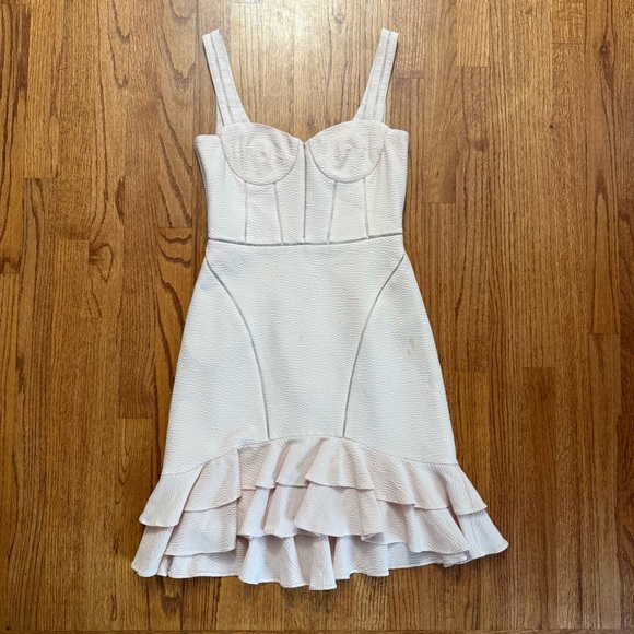 Jonathan Simkhai wool seersucker bustier dress in blush size 4 - Picture 2 of 16